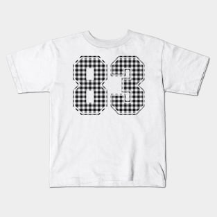 Plaid Number - 83 - Dark Kids T-Shirt